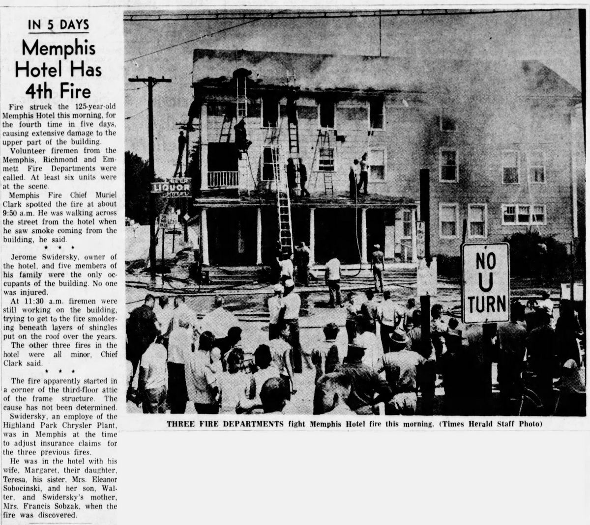 Memphis Hotel (Knickerbocker Hotel) - Jul 25 1962 Article On Fires (newer photo)